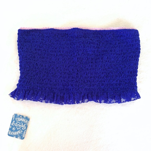 Free People Blue “Callie” Smocked Bandeau Top - Picture 10 of 10